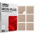 Veru Wellness Iron Plus Daily Patch - Iron Deficiency Support - Blood Levels and Energy (60 Day Supply)