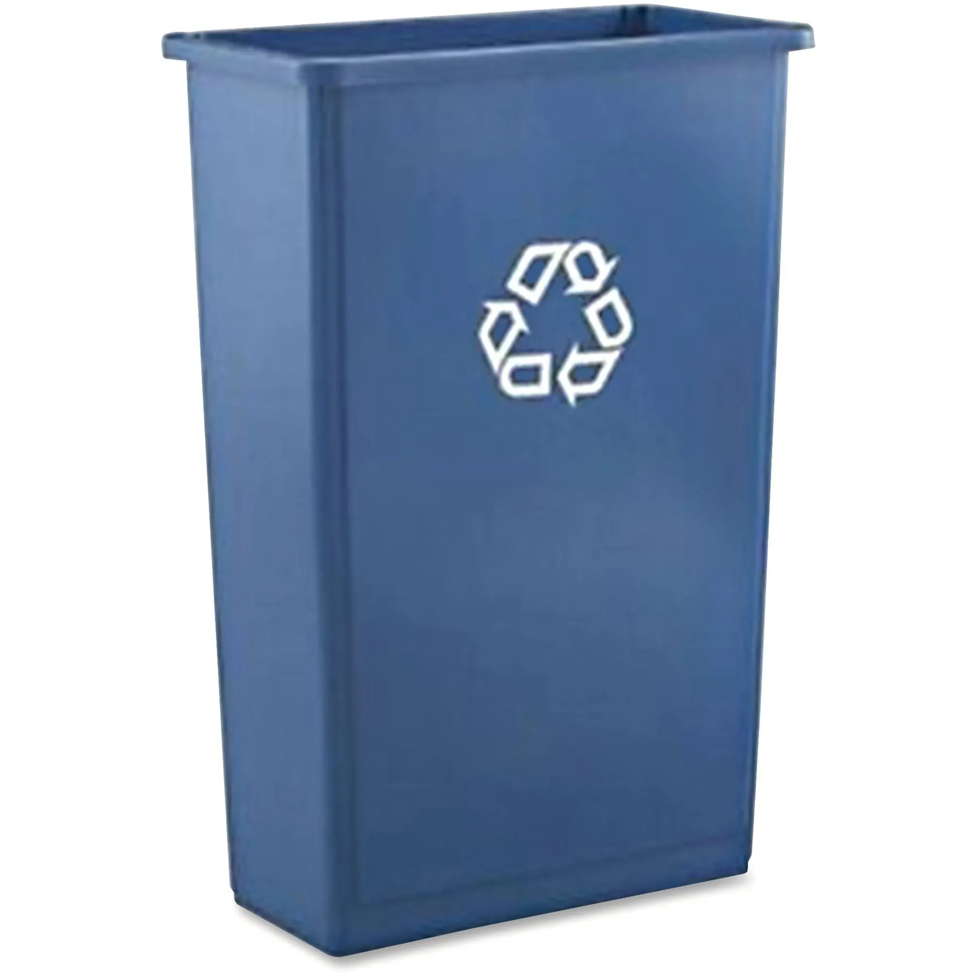 Rubbermaid 354074BLU Slim Jim Recycling Container, Rectangular, Plastic, 23gal, Blue