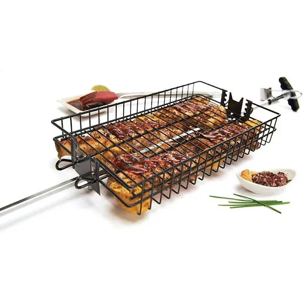 GrillPro 24785 Flat Spit Basket, Non-Stick