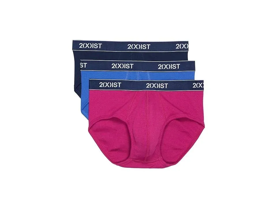 2(X)IST 3-Pack Essential Contour Pouch Brief Dazzling Blue/Varsity Navy/Festival Fuchsia MD