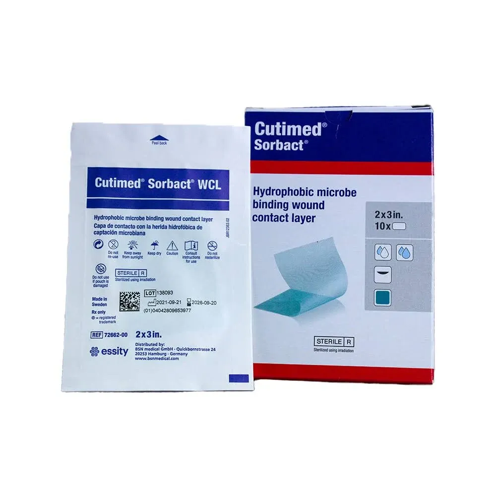 Cutimed Sorbact Wound Contact Layer, 2" x 3" Box of 10