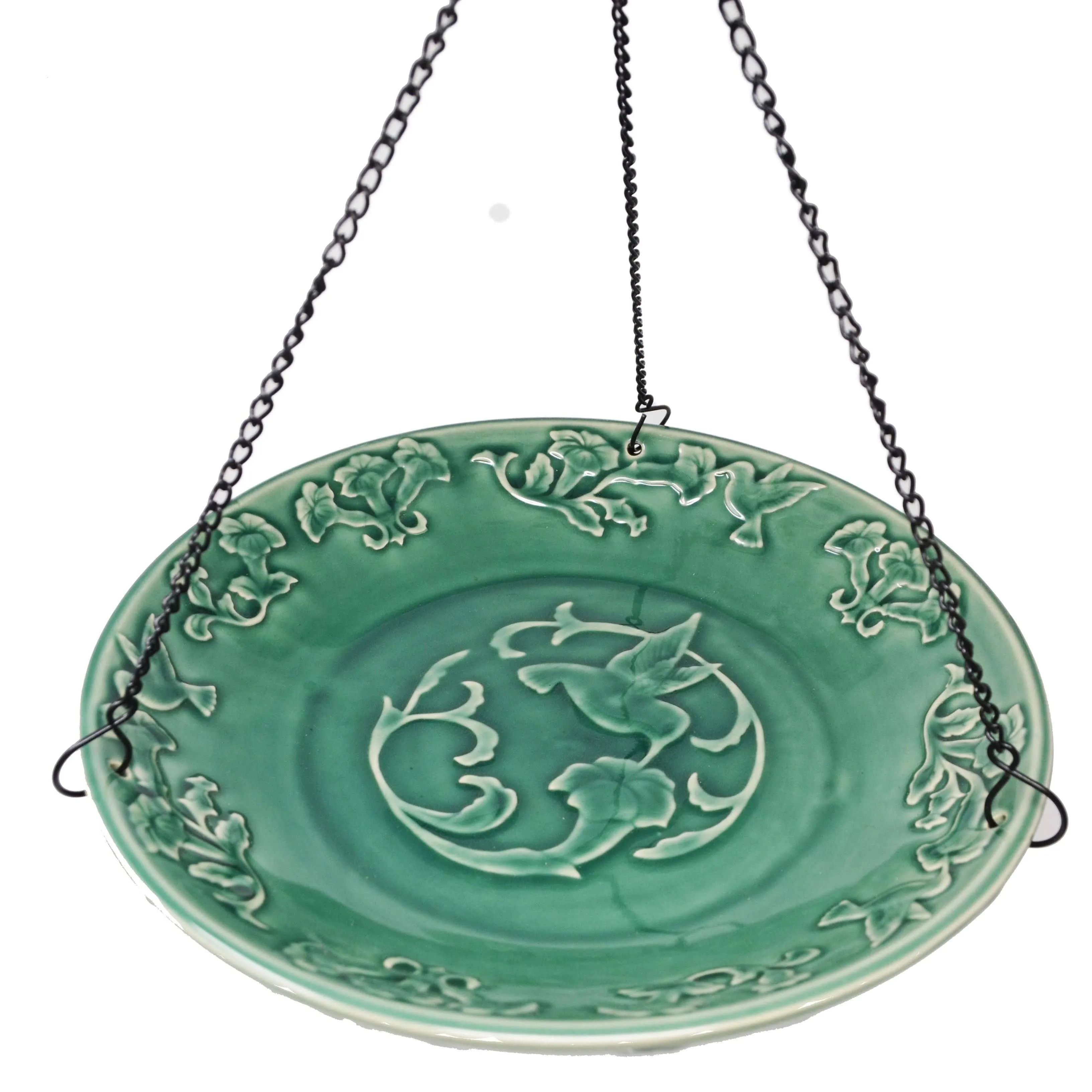 Backyard Essentials Hummingbird Ceramic Hanging Birdbath