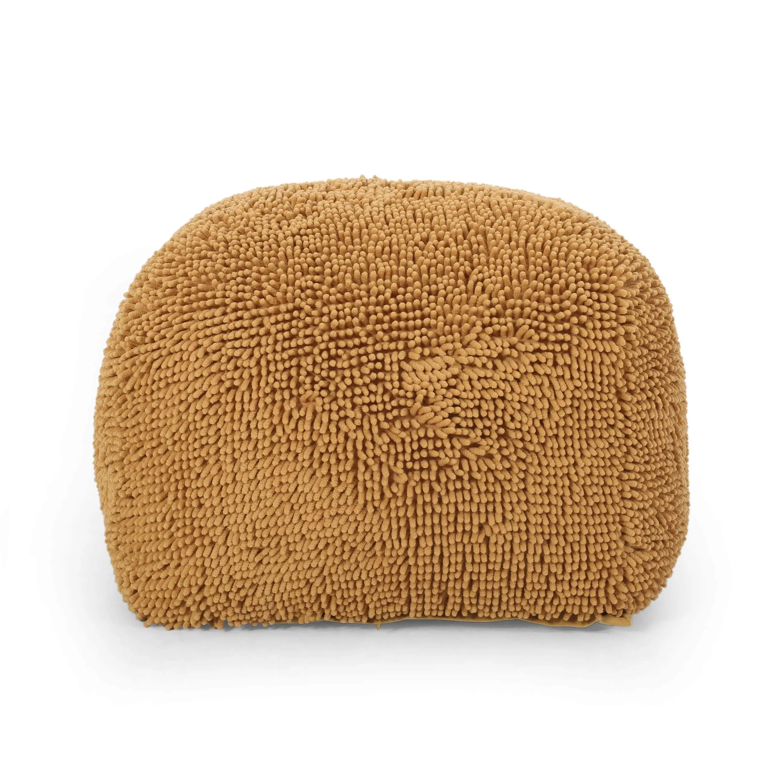 Moloney Modern Microfiber Chenille Pouf by Christopher Knight Home (Yellow)