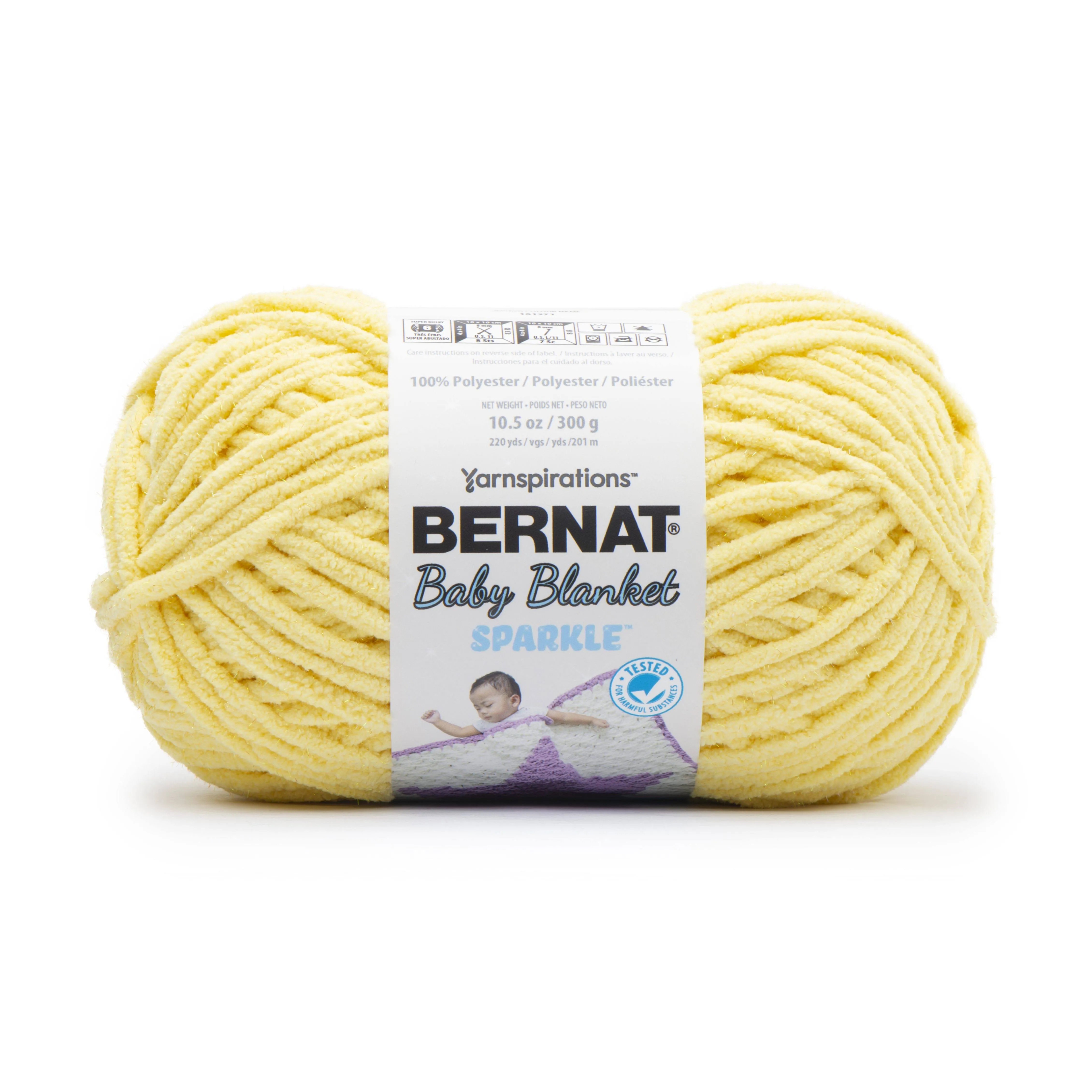 Bernat Baby Blanket Sparkle Yarn Sunshine