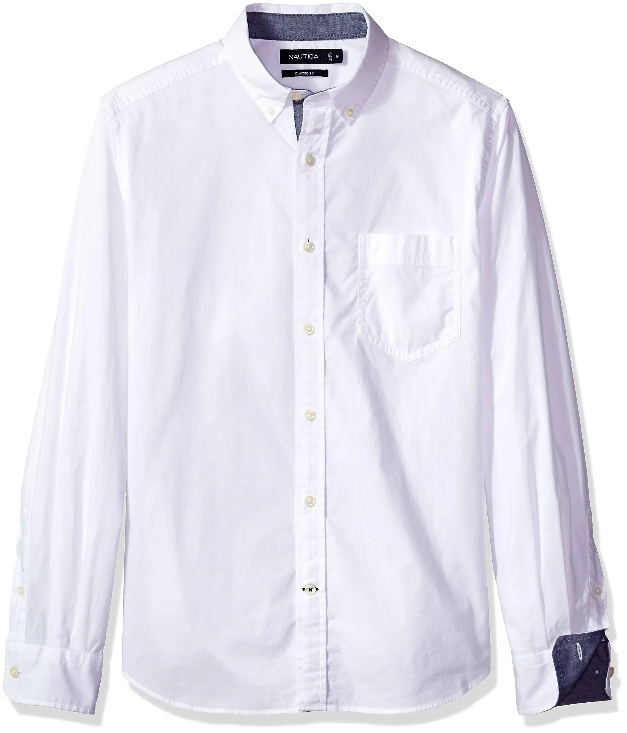 Nautica Men's Classic-Fit Stretch Button-Down Shirt - Bright White