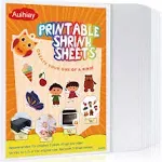 Auihiay 12 Pieces Printable Shrink Plastic Sheets, Shrink Films Papers for Kids Creative Craft, 6 White and 6 Semitransparent, 8.3 x 11.6 inch / 21