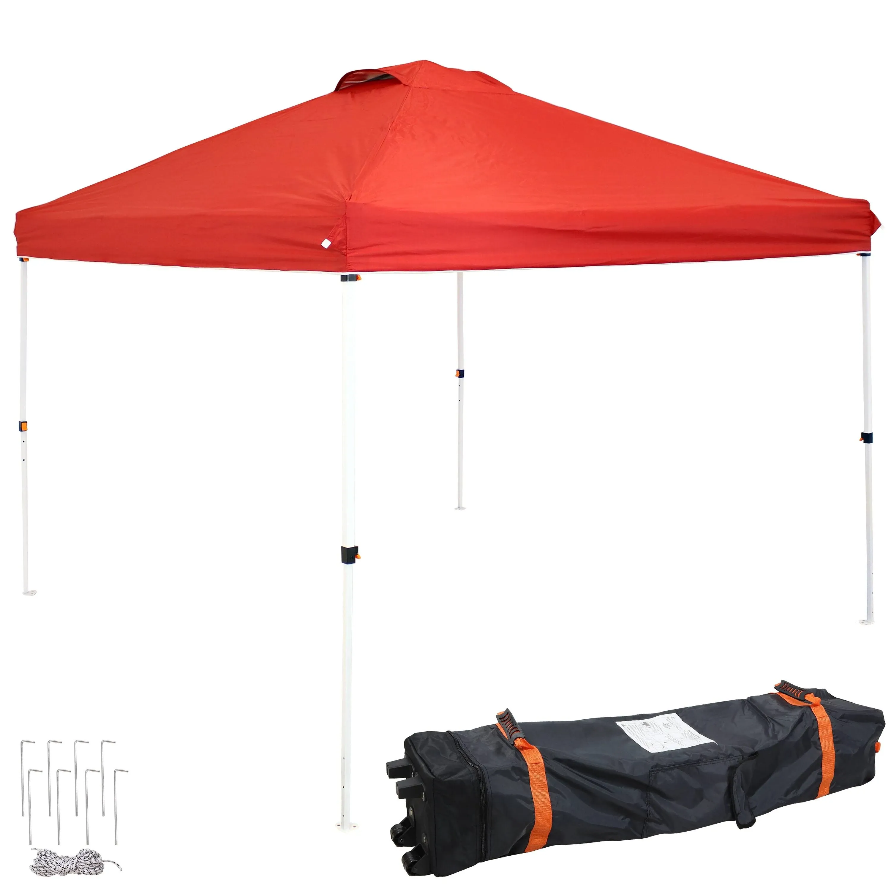 Sunnydaze Decor 12x12 Foot Premium Pop-Up Canopy with Rolling Carry Bag - Red