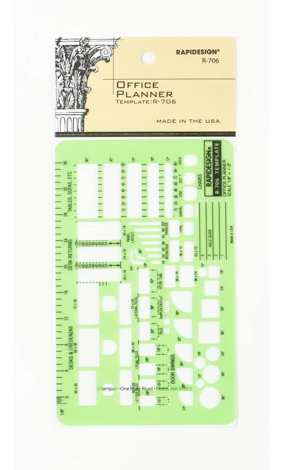 Rapidesign Office Planner Template, 1/8" Scale