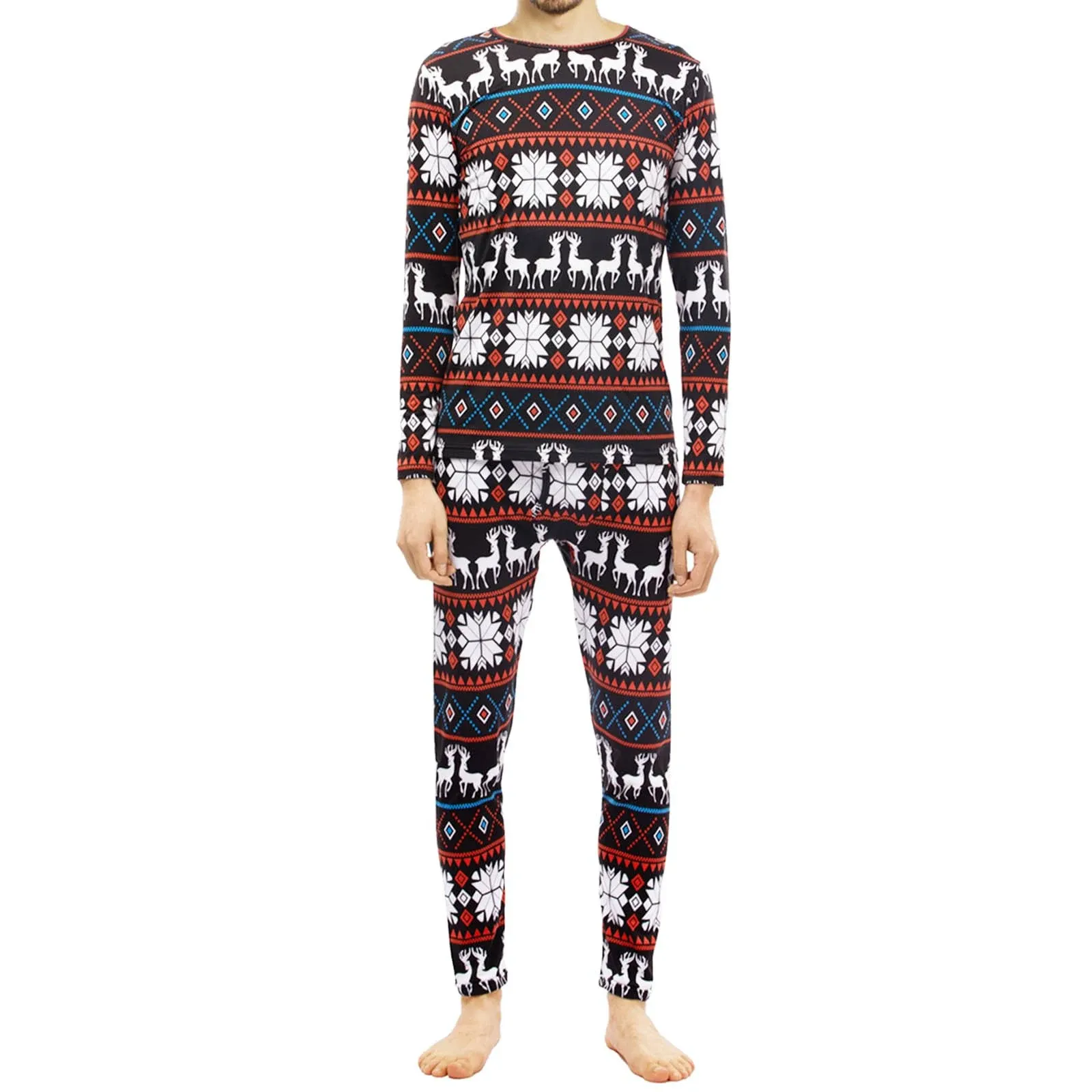 ViCherub Thermal Underwear for Men Fleece Lined Long Medium, Christmas Design 