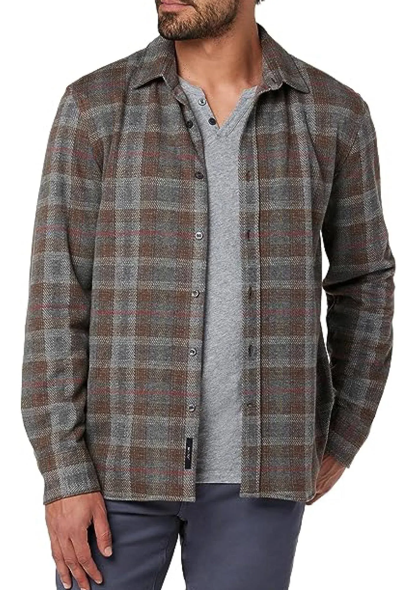 The Logger Knit Shirt - Hue Plaid, Size S, by Joe's Jeans