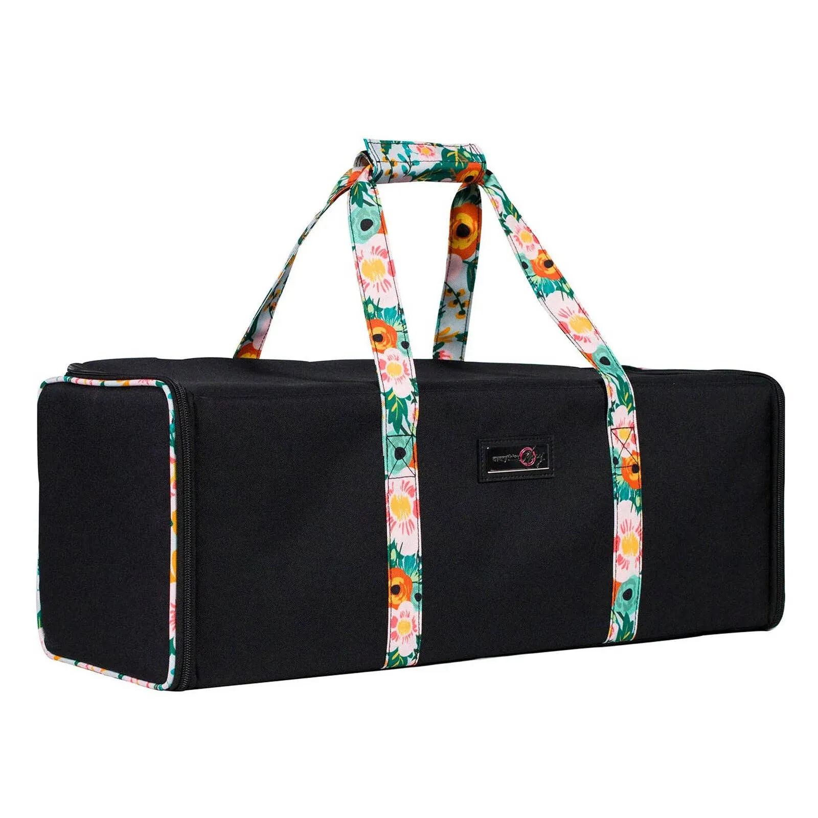 Beautiful Design Collapsible Die-Cut Machine Case, Black &amp; Floral