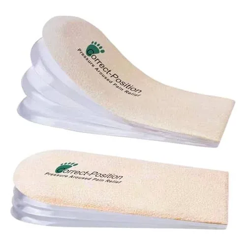 Correct-Position Height Increase Insoles, 4 Layers Available Gel Heel Lifts for ...