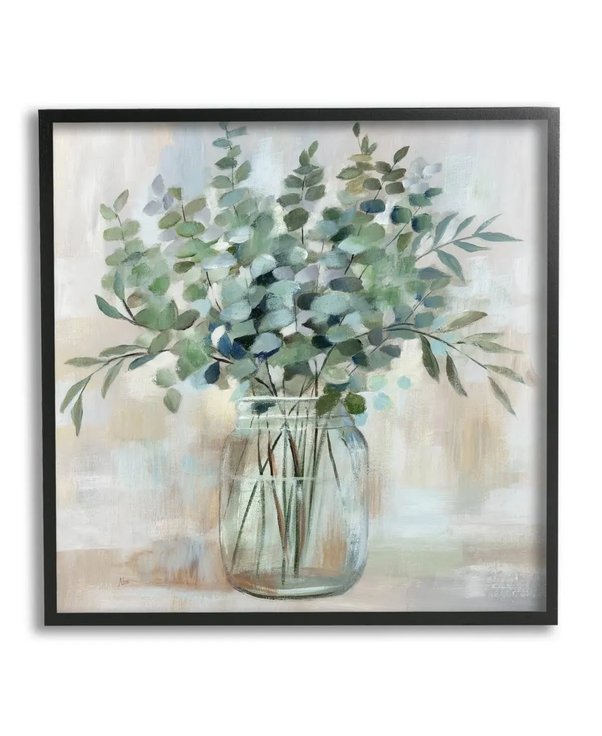 Soothing Eucalyptus Botanical Arrangement Framed Giclee Art, 24 x 1.5 x 24