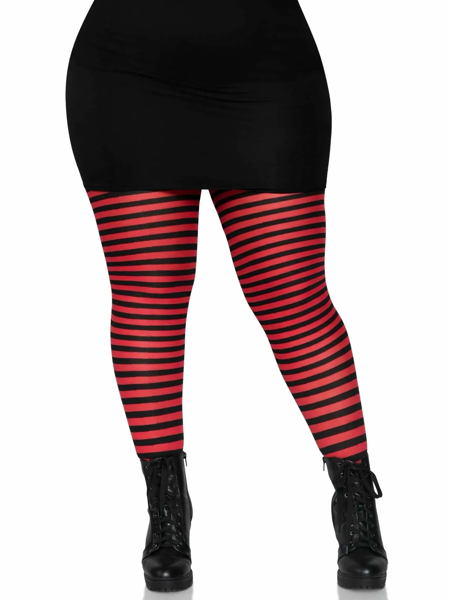 Plus Size Striped Nylon Tights