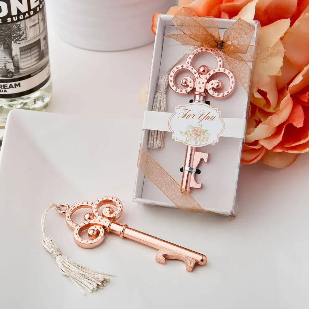 Fashioncraft Rose Gold Vintage Skeleton Key Bottle Opener