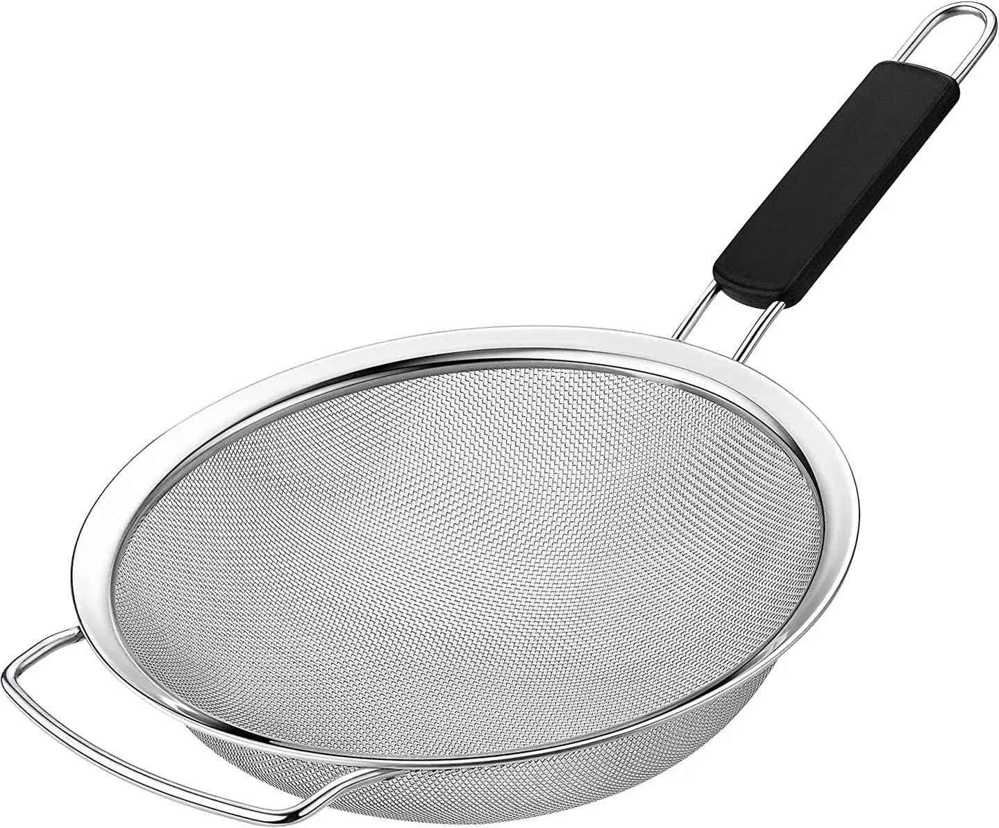 Kafoor 8 inch Large Fine Mesh Strainer for Kitchen - Ideal to Strain Pasta, Quinoa and Rice.