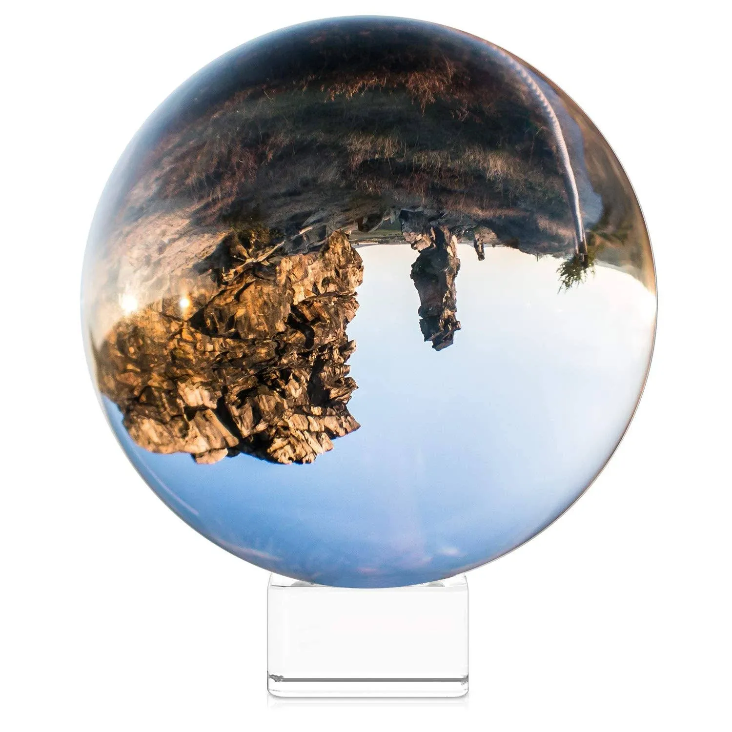 Crystal Clear Glass Ball 130mm Transparent K9 Globe For Meditation Divination Ph