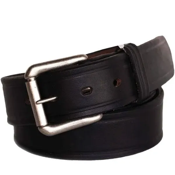 R.G. BULLCO USA Made RGB-111 1-1/2-In Full Grain Black Leather Belt - Size 40