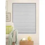 Arlo Blinds Gray Room Darkening Cordless Lift Fabric Roman Shades - 34.5"W x 60"H