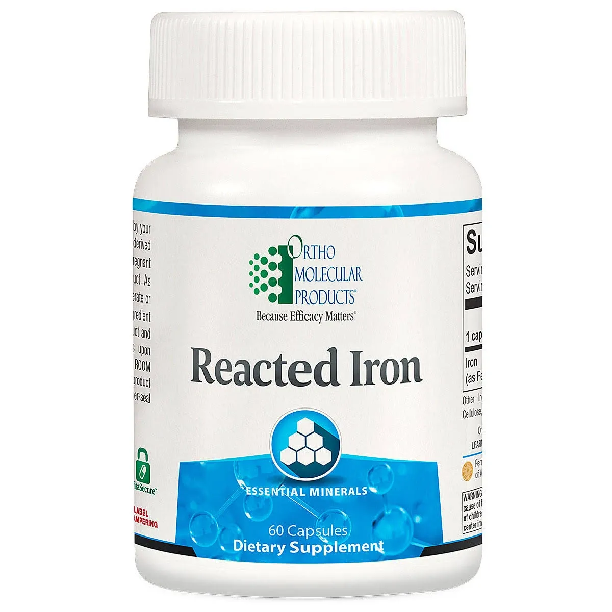 Ortho Molecular Reacted Iron 60 Capsules