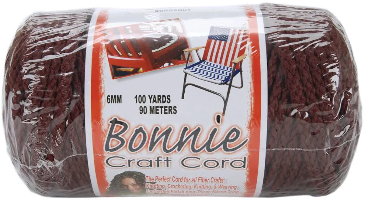 Pepperell Bonnie Macrame Craft Cord 6mmX100yd - Burgundy