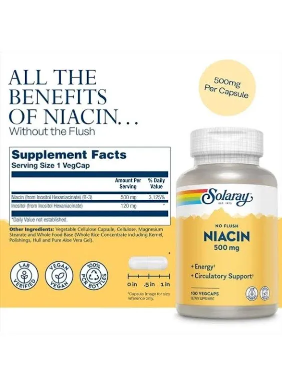 Solaray Niacin 100 mg Caps