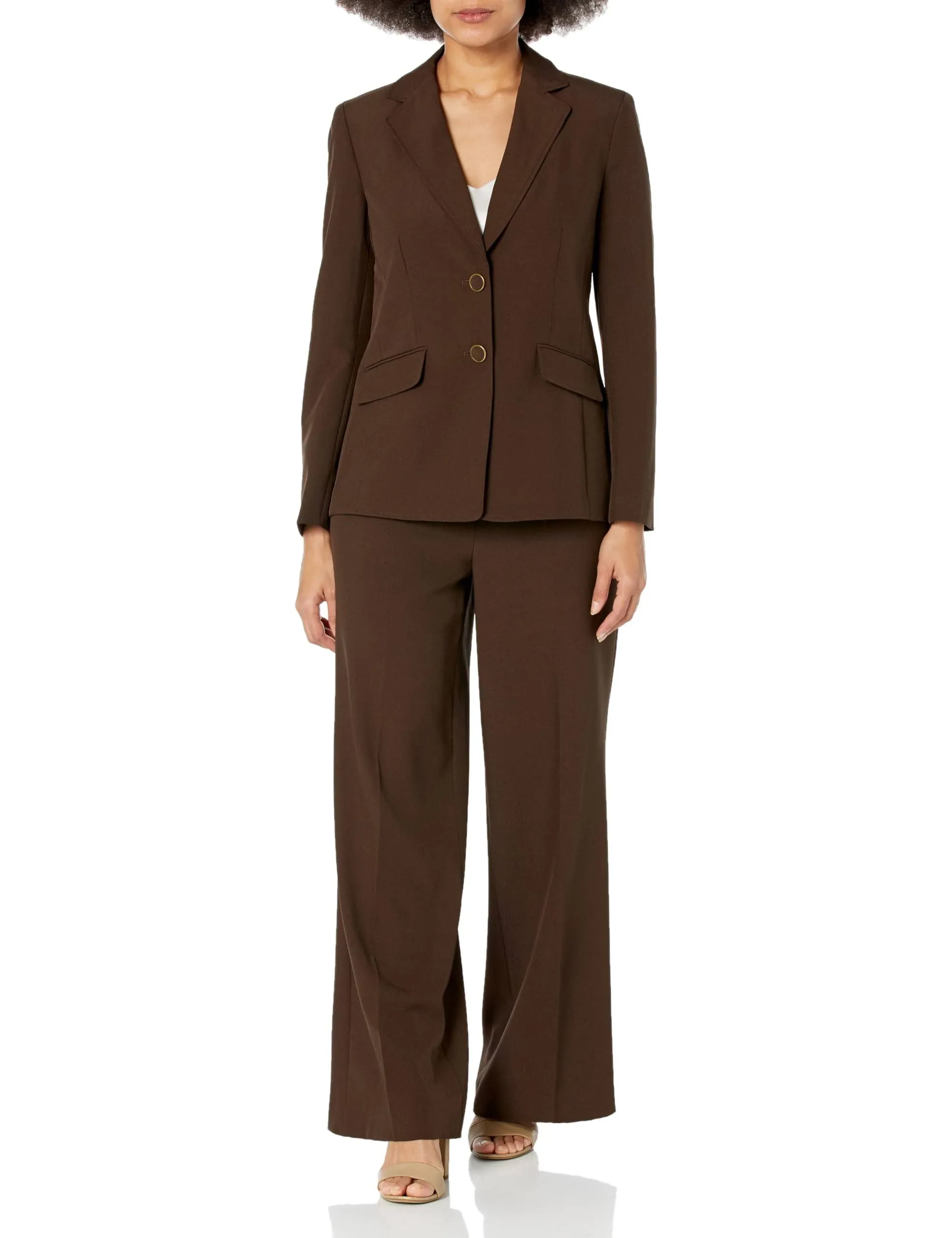 Women's 2 Button Jacket/Wide Leg Pant Suit