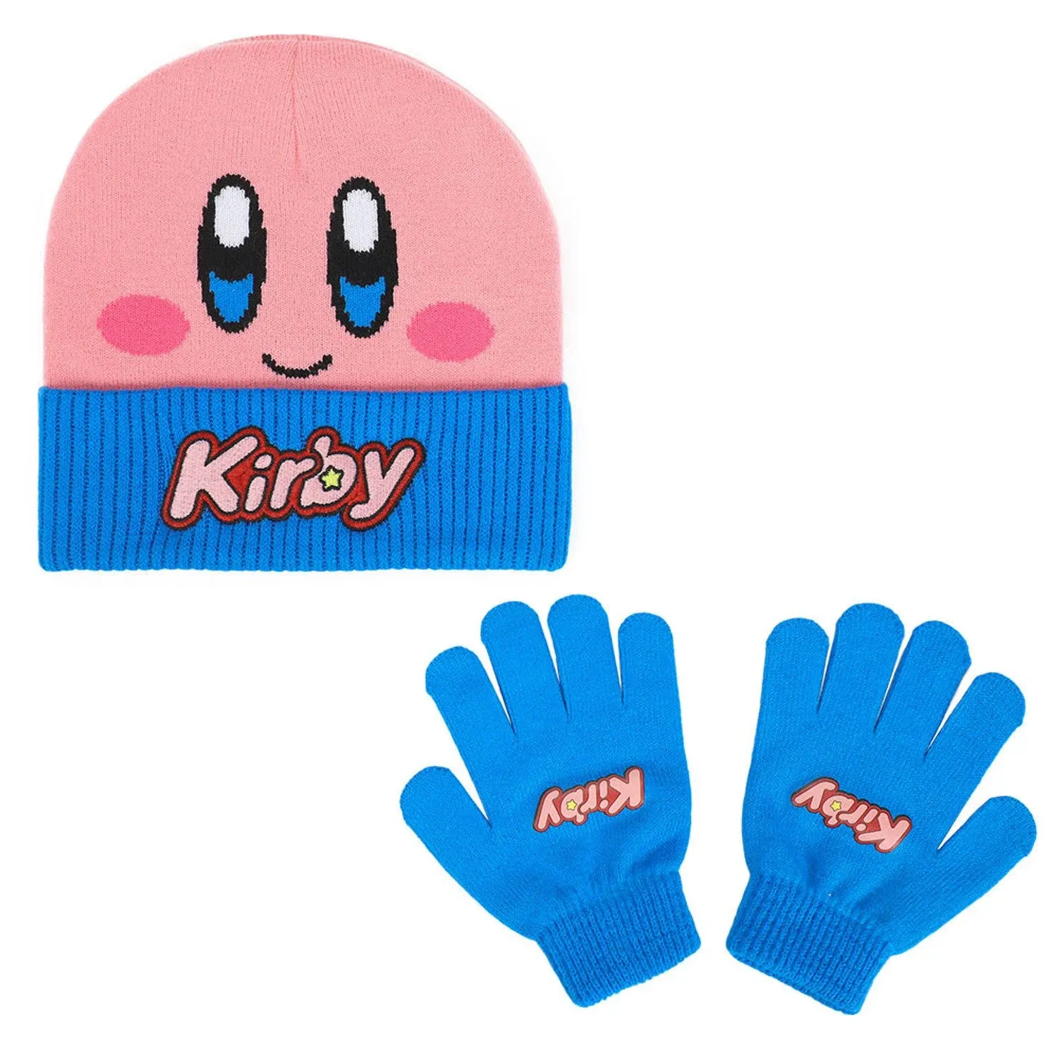 Kirby Youth Cuffed Beanie and Matching Gloves Set