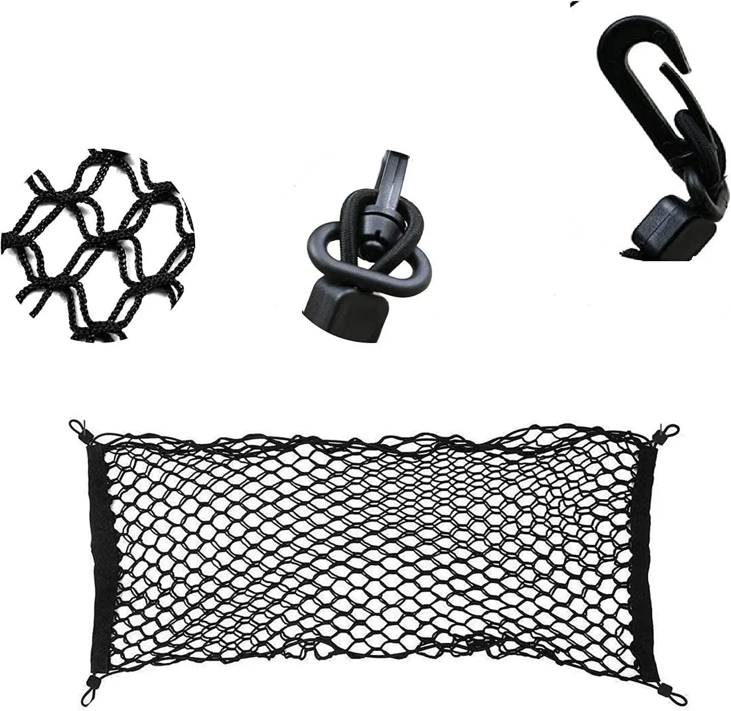 2 Packs Heavy Duty Cargo Net Stretchable, Car Interior Accessories, Adjustable ...