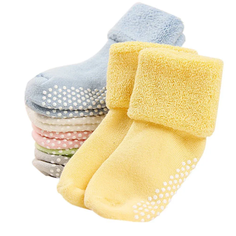 VWU Baby Toddler Thick Turn Cuff Anti-Slip Socks