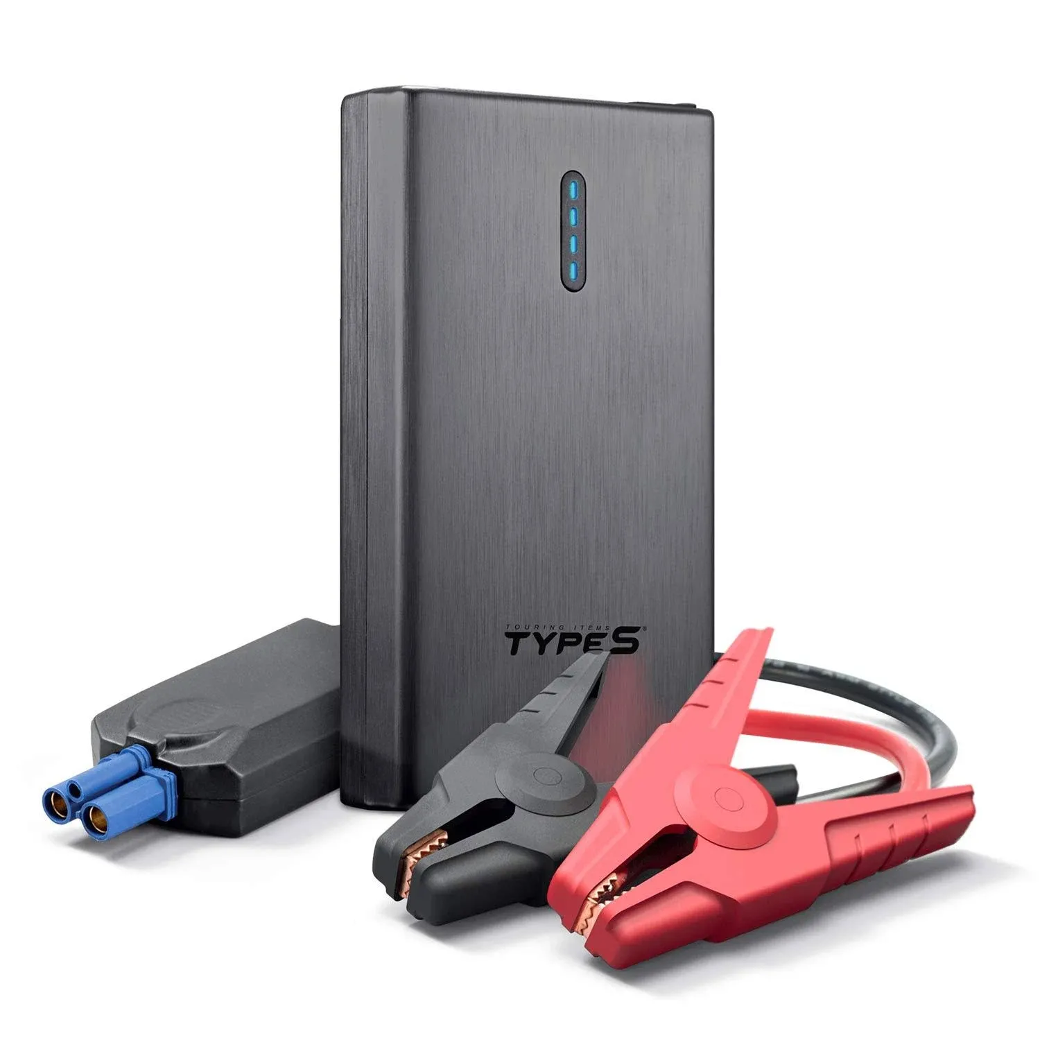 Type S 12V 6.0L Jump Starter Power Bank with Dual USB Charging and 8,000 GRAY 