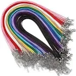 Waxed Necklace Cord Bulk for Jewelry Making - 60pcs, Multicolor, 18 Inches, 1.5mm