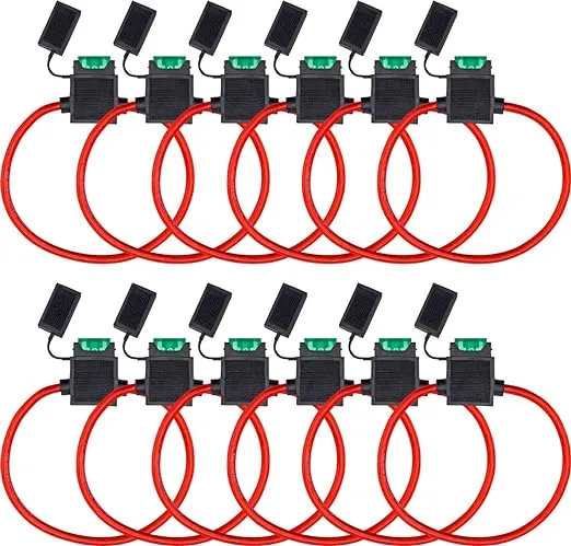 ATC Fuse Holder with 30A Fuse 10 Gauge OFC Power Wire 12 Pack | for Car Truck...