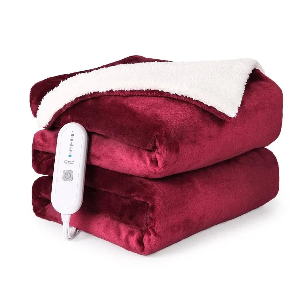 Trinity Heated Blanket Electric Full 72"x84", Red