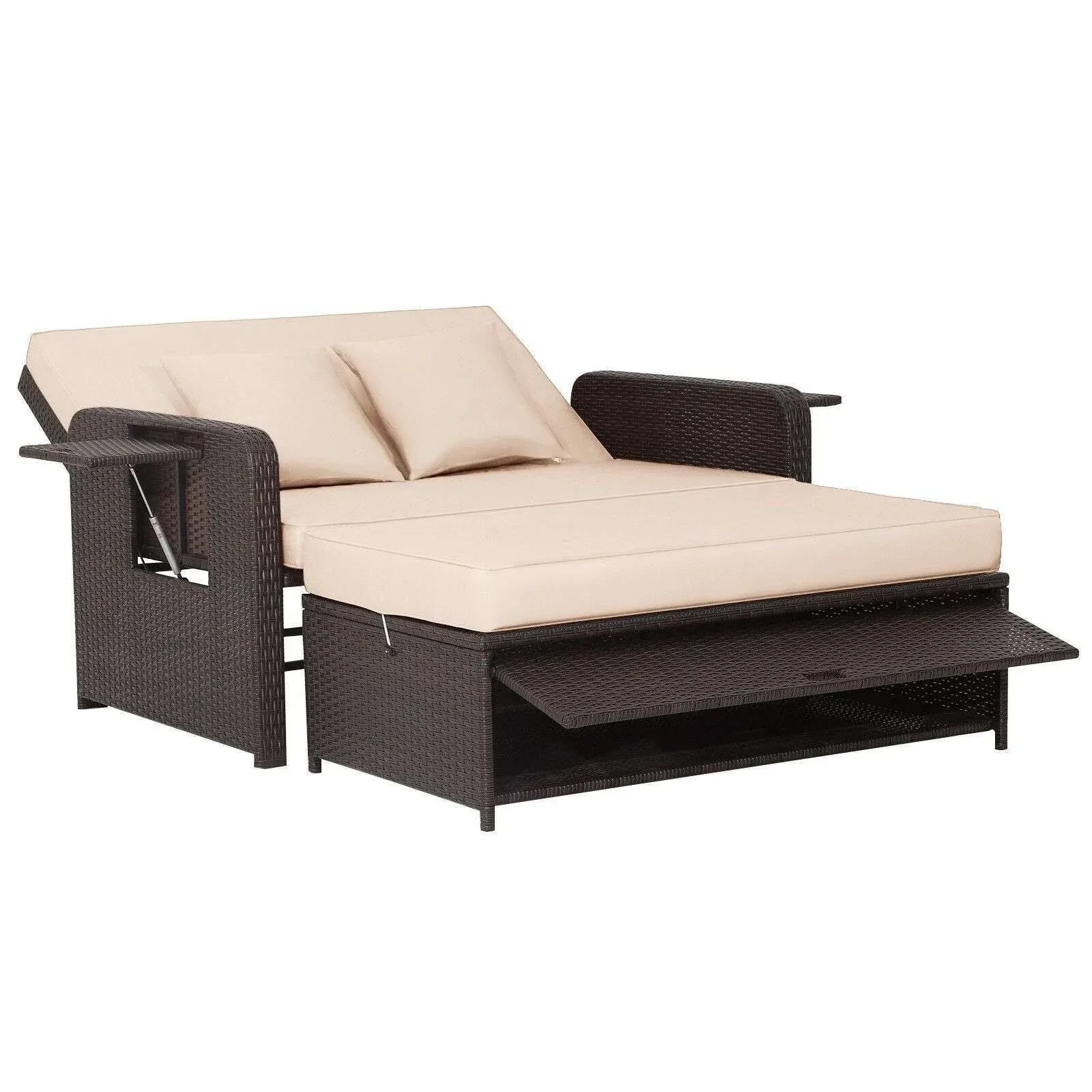 Costway Patio Rattan Loveseat Set