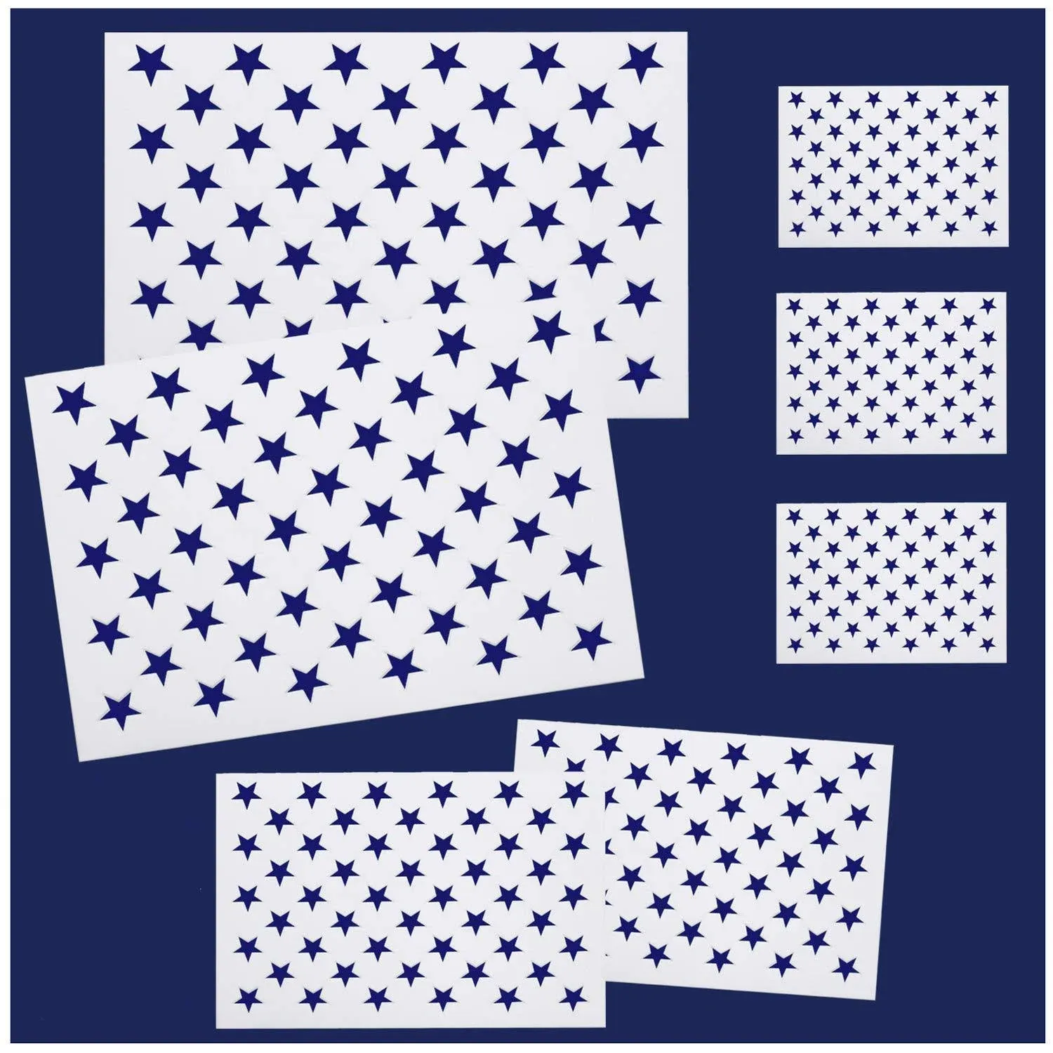 7 Pieces American Flag 50 Stars Stencil Template for Painting on Wood, Fabric...