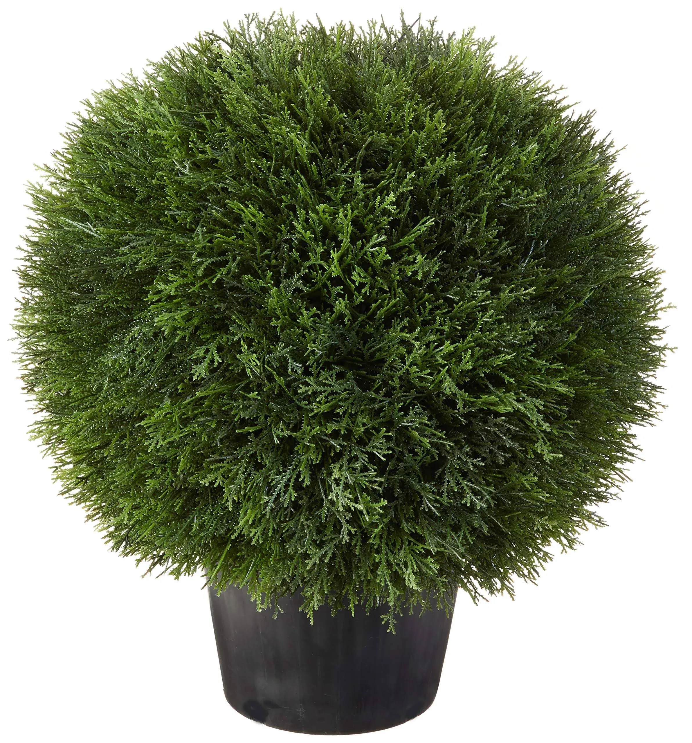 1'8" Cedar Ball-Shaped Artificial Topiary Tree w/Pot Indoor/Outdoor