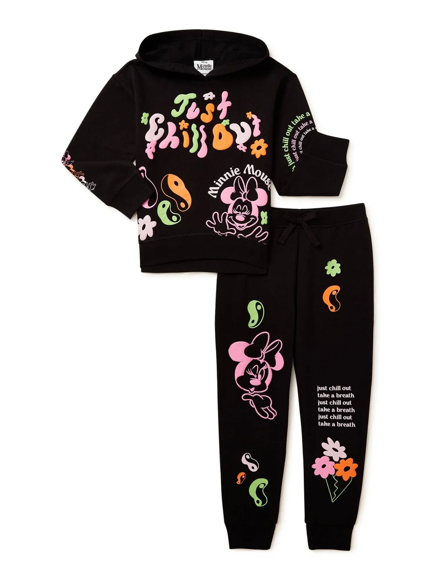 Minnie Mouse Girls Retro Hoodie & Jogger 2-Piece Outfit Set, Sizes 4-16, Girl's ...