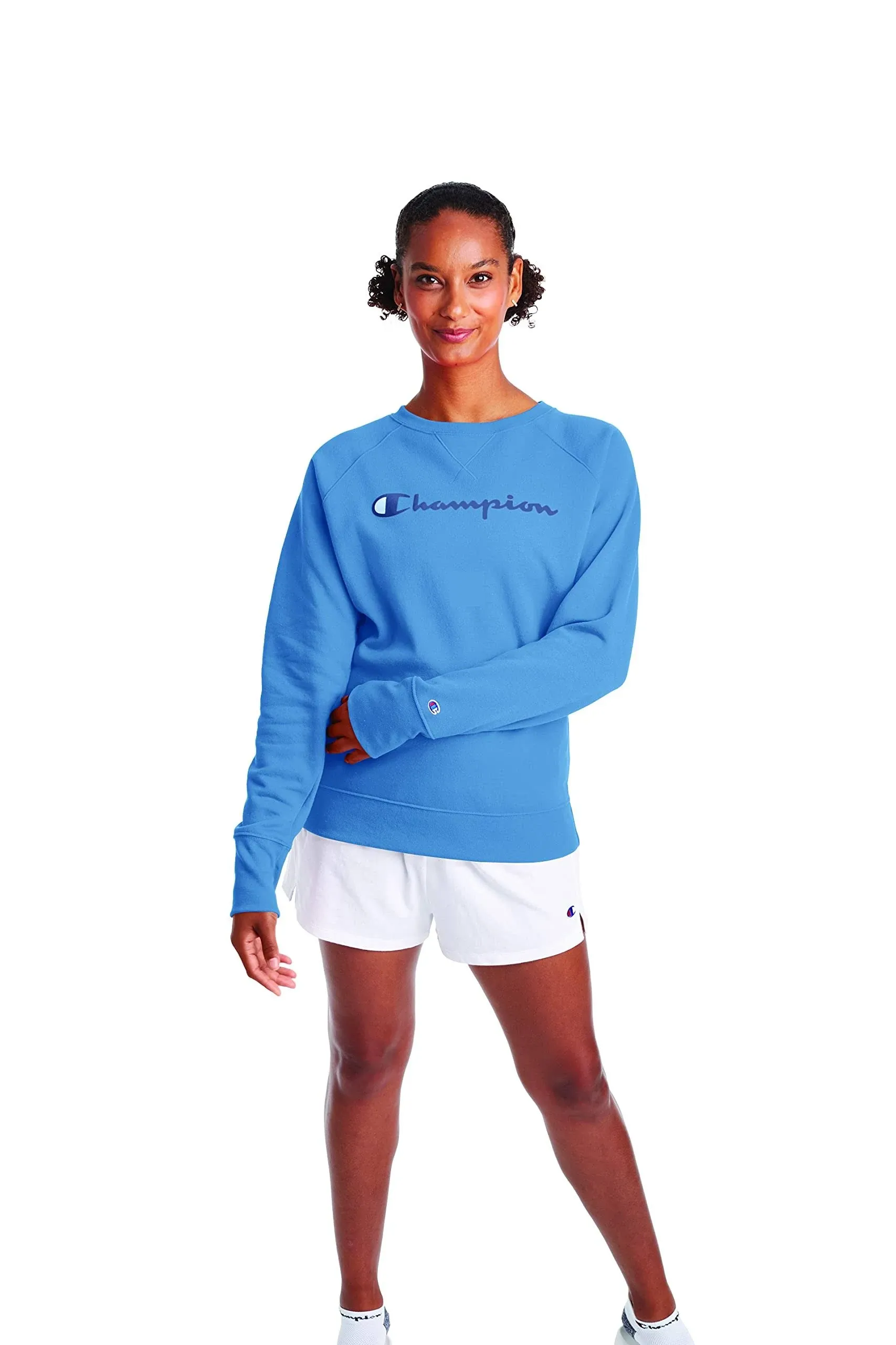 NWT Champion Women’s Classic Powerblend Crew Neck Sweatshirt Color: Blue Size: S