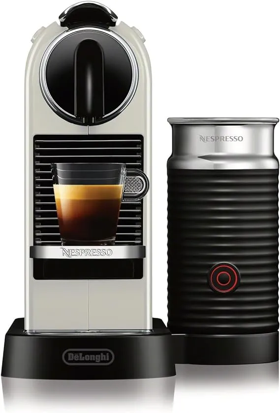 Nespresso CitiZ Coffee and Espresso Machine by De'Longhi with Milk Frother, White