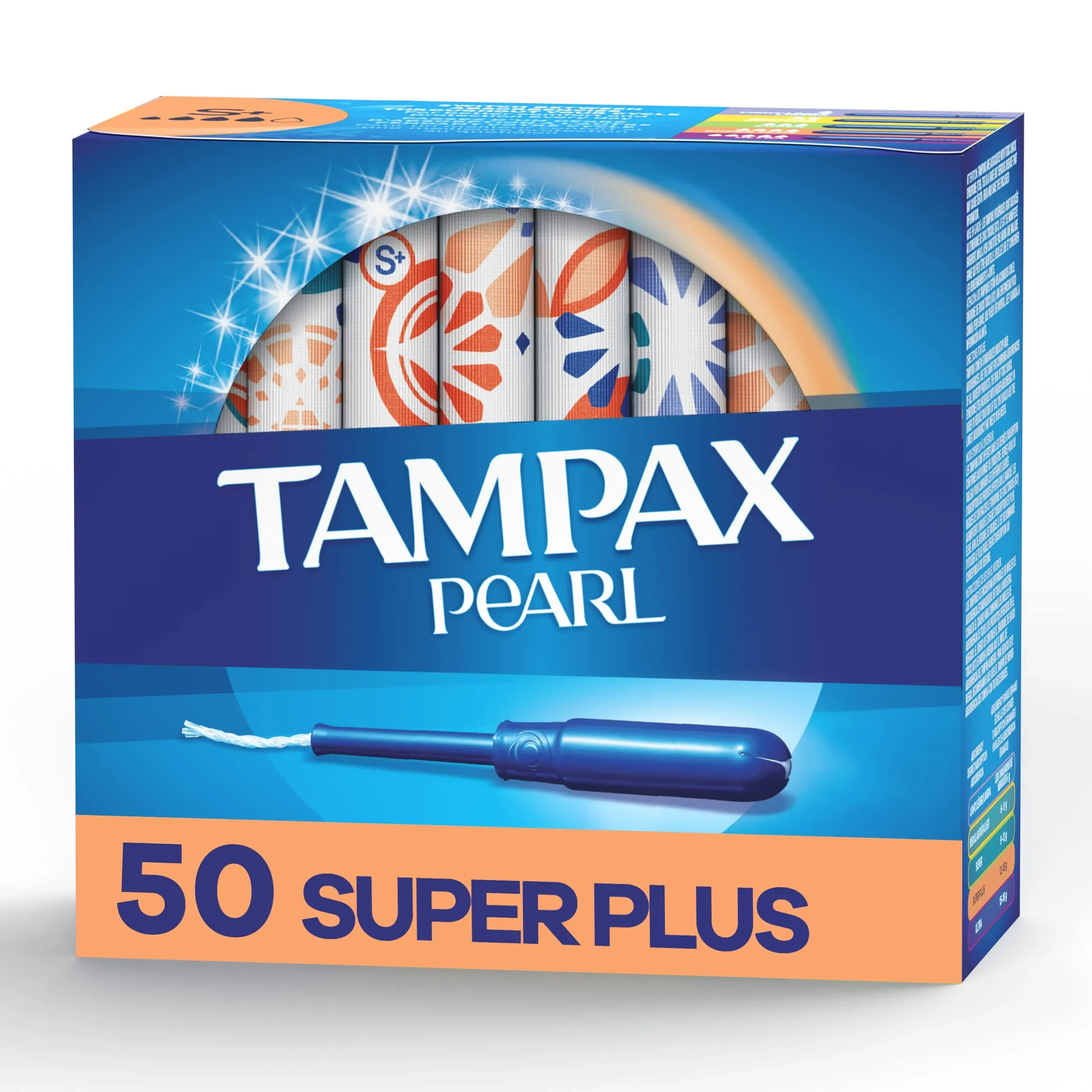 Tampax Pearl Super Plus Absorbency Unscented Tampons 50 Count