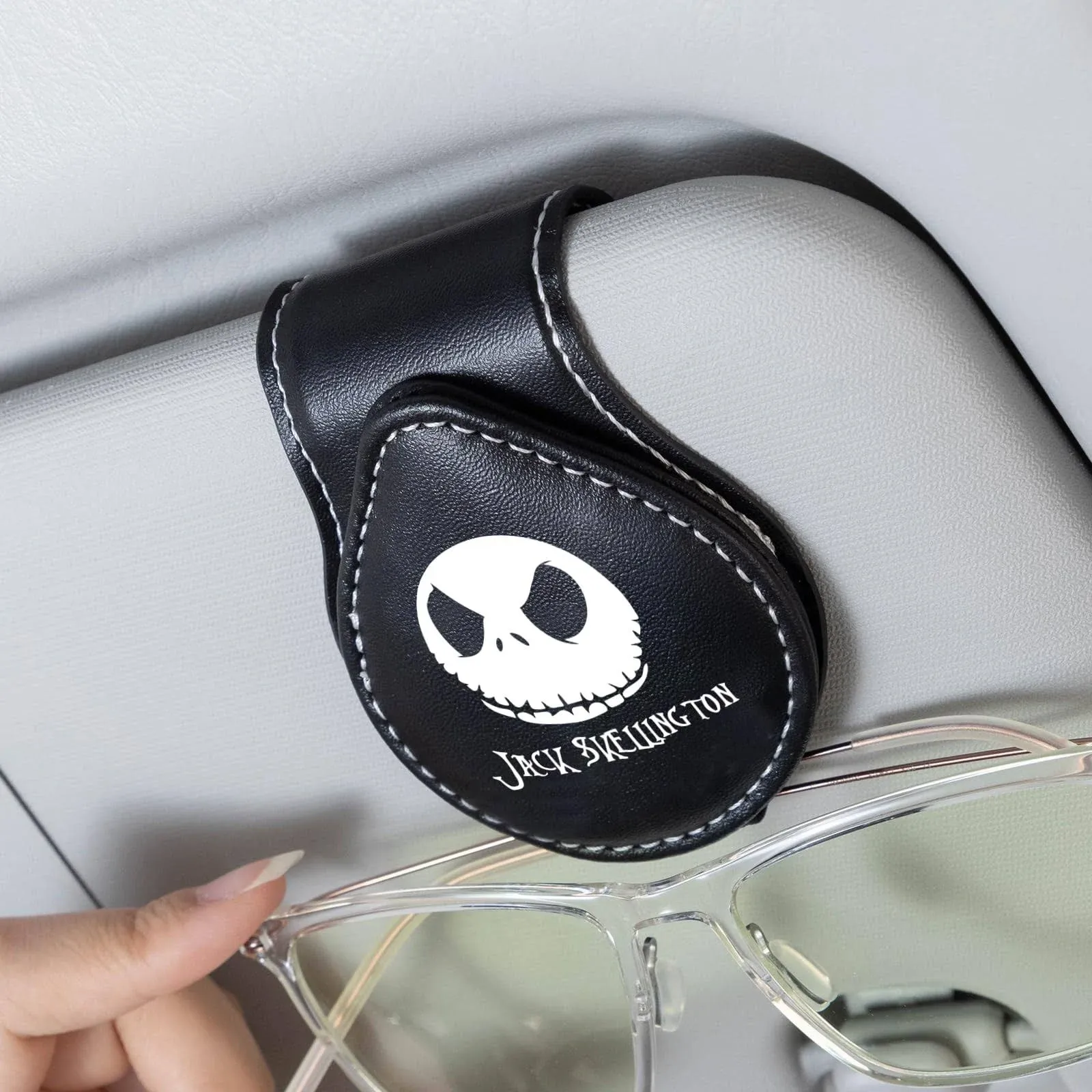 LASERSWING Jack Skellington Anime Magnetic Car Sunglass Holder, Visor Sunglasses ...