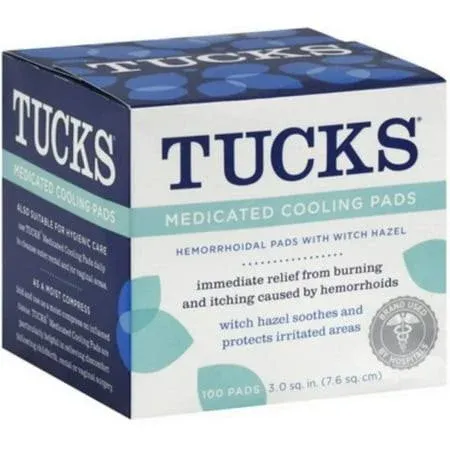 Tucks Medicated Cooling Pads 100 Pads per Pack (Pack of 2)