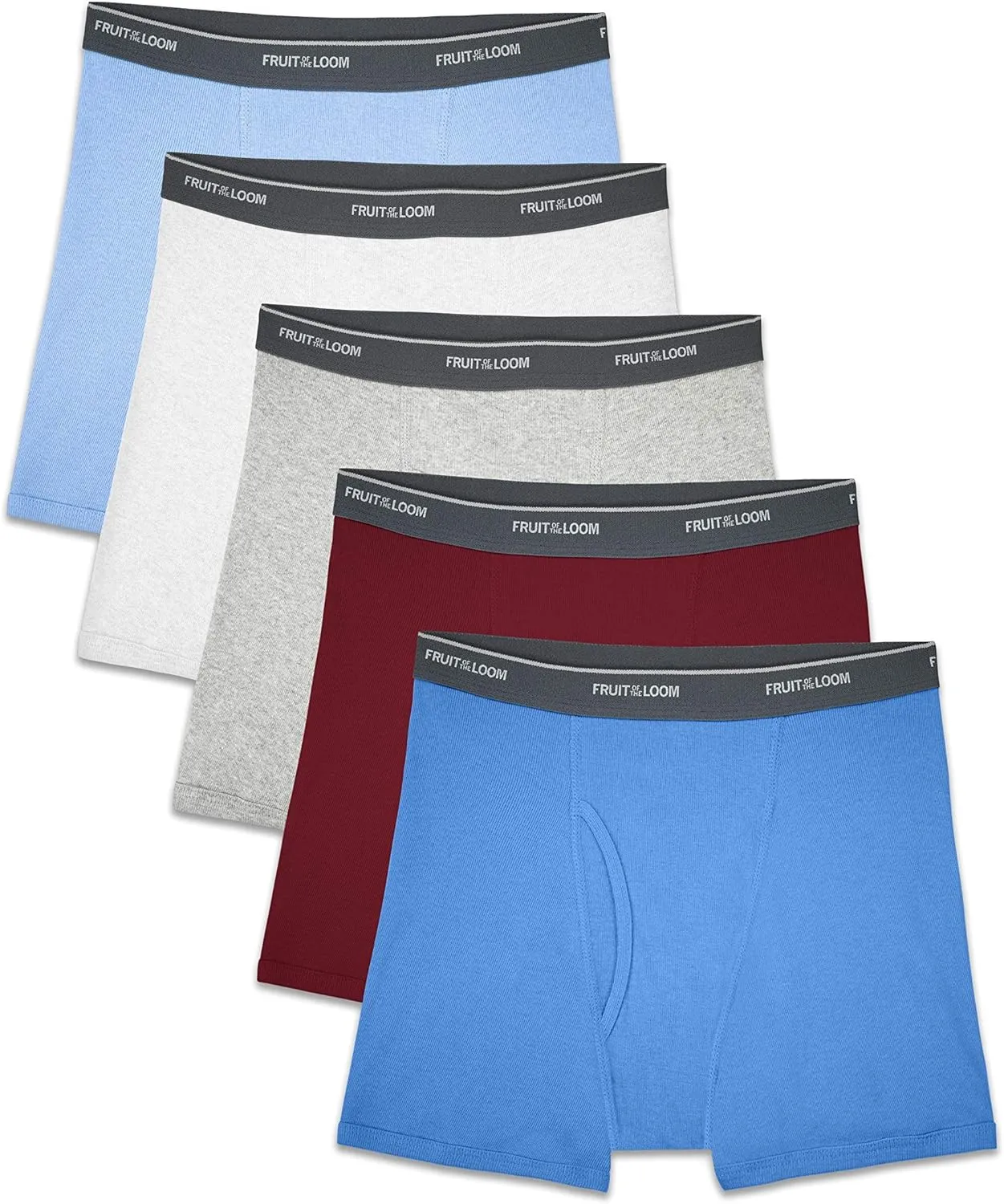 FRUIT OF THE LOOM BOYS BOXER BRIEFS UNDERWEAR 5 PACK SIZE MED 10-12 SCHOOL PLAY