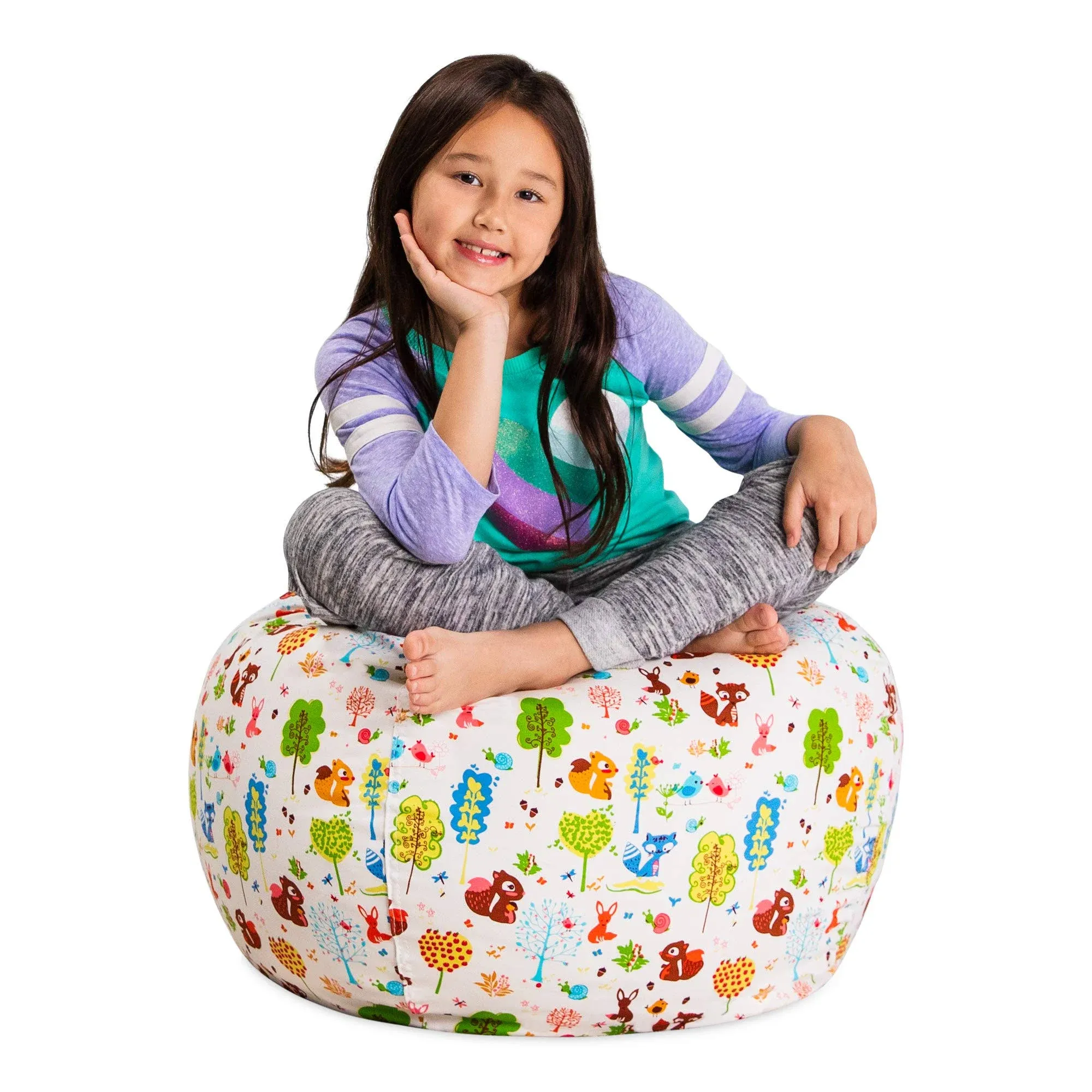 Posh Creations Stuffable Kids Stuffed Animal Storage Bean Bag Chair Cover ...