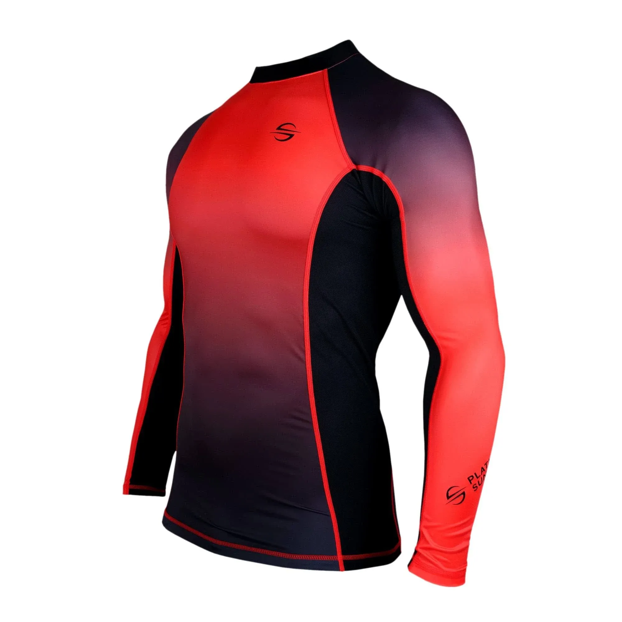 Long Sleeve Rash Guard for Men UPF 50+ | Gradient - Red