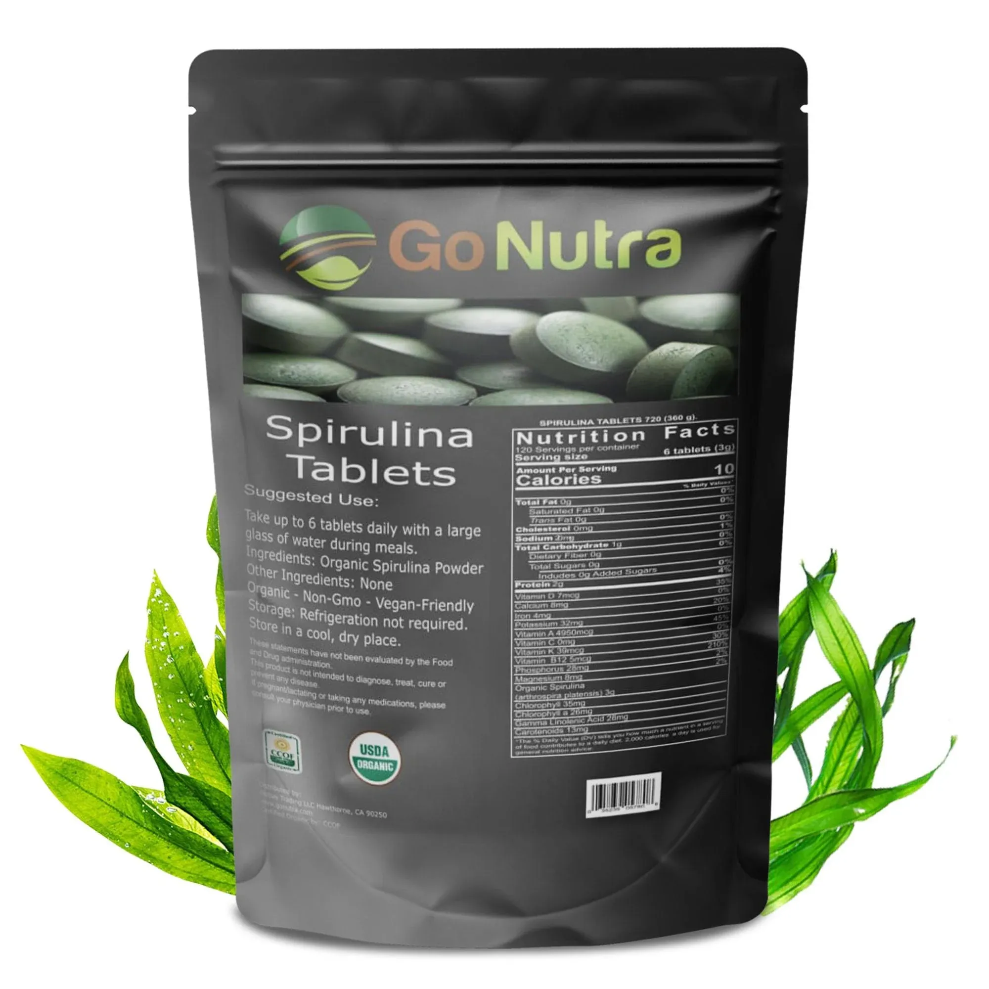 Spirulina Powder Organic 100% Pure Non-Gmo Non-Irradiated 2.2 lbs. (1 kilo)