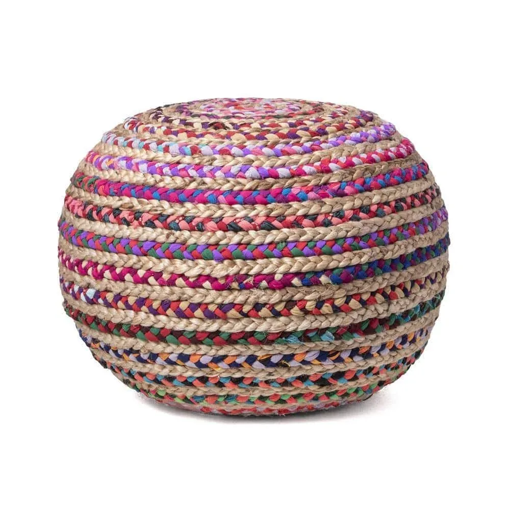 nuLOOM Ling Round Knit Ottoman Pouf