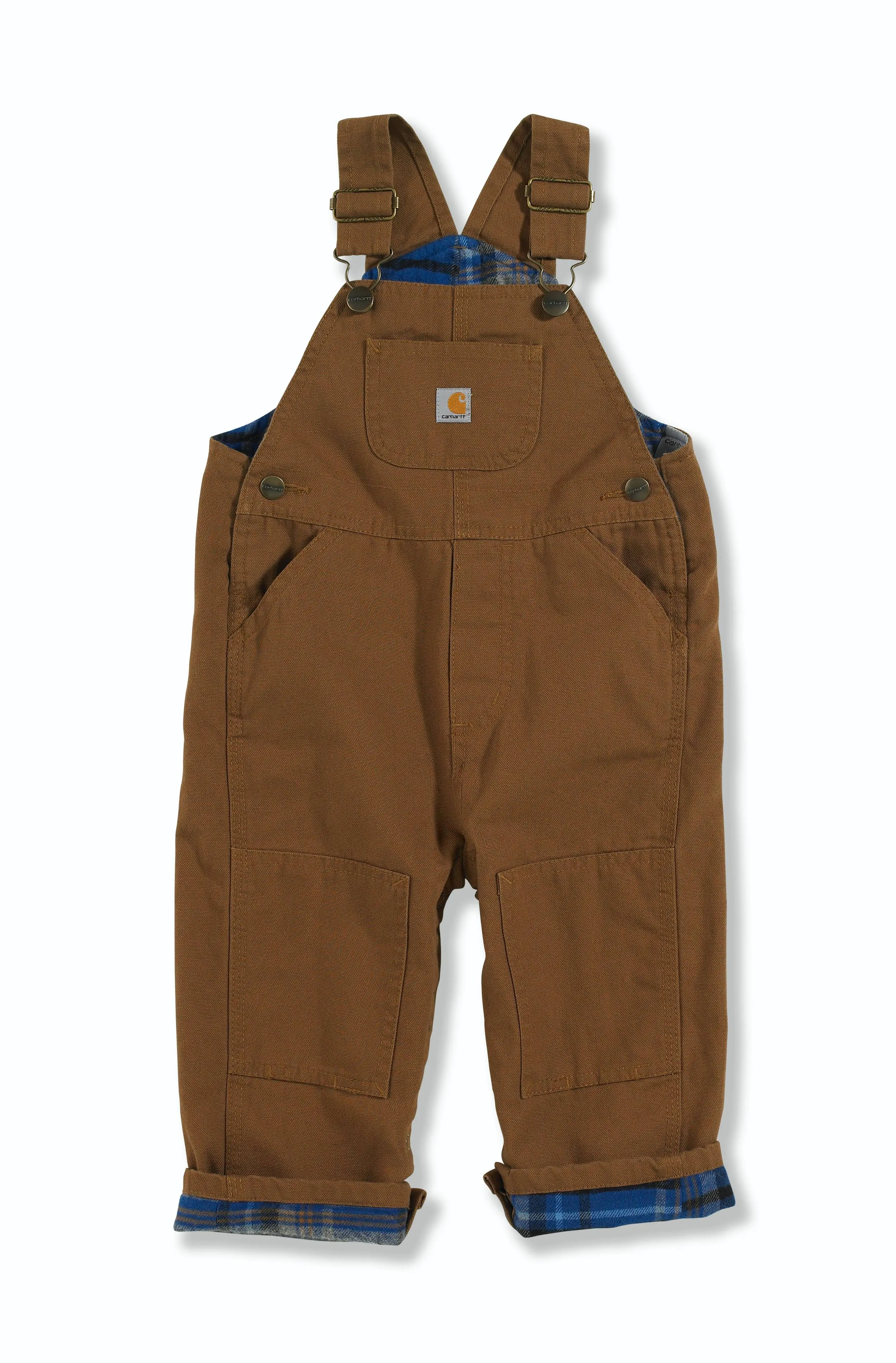 Carhartt Cotton Canvas Bib Overall Flannel-Lined | Brown | 18M