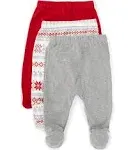 Honest Baby Clothing 3-Pack Organic Cotton Footed Pants Fair Isle Ivory / 3-6M